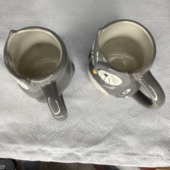 Twin Owls gray & white mugs - Picture 2 of 5